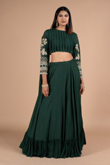 Teal Green Georgette Anarkali Gown1130 viideo